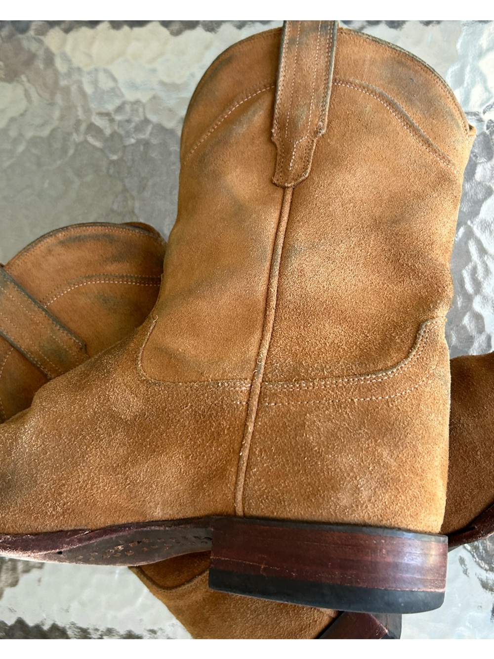 Men’s TECOVAS “Shane” Suede Leather Roper Western Boots sz 11 D - Picture 8 of 12